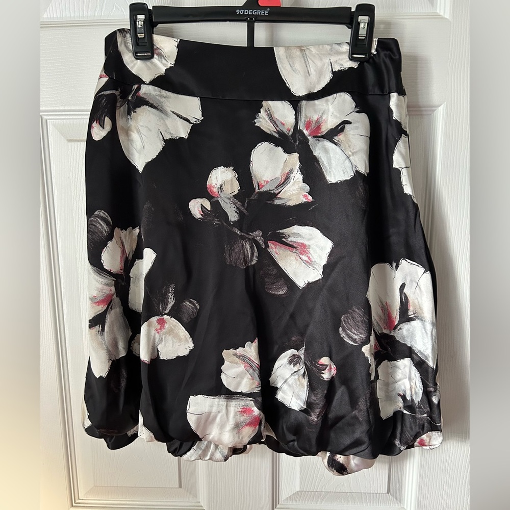 WHBM | Floral Silk Bubble Hem Skirt